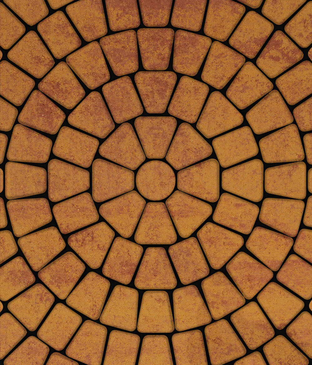 Тротуарная плитка Классико круговая круговая из 3 плит Листопад гладкий Каир 60