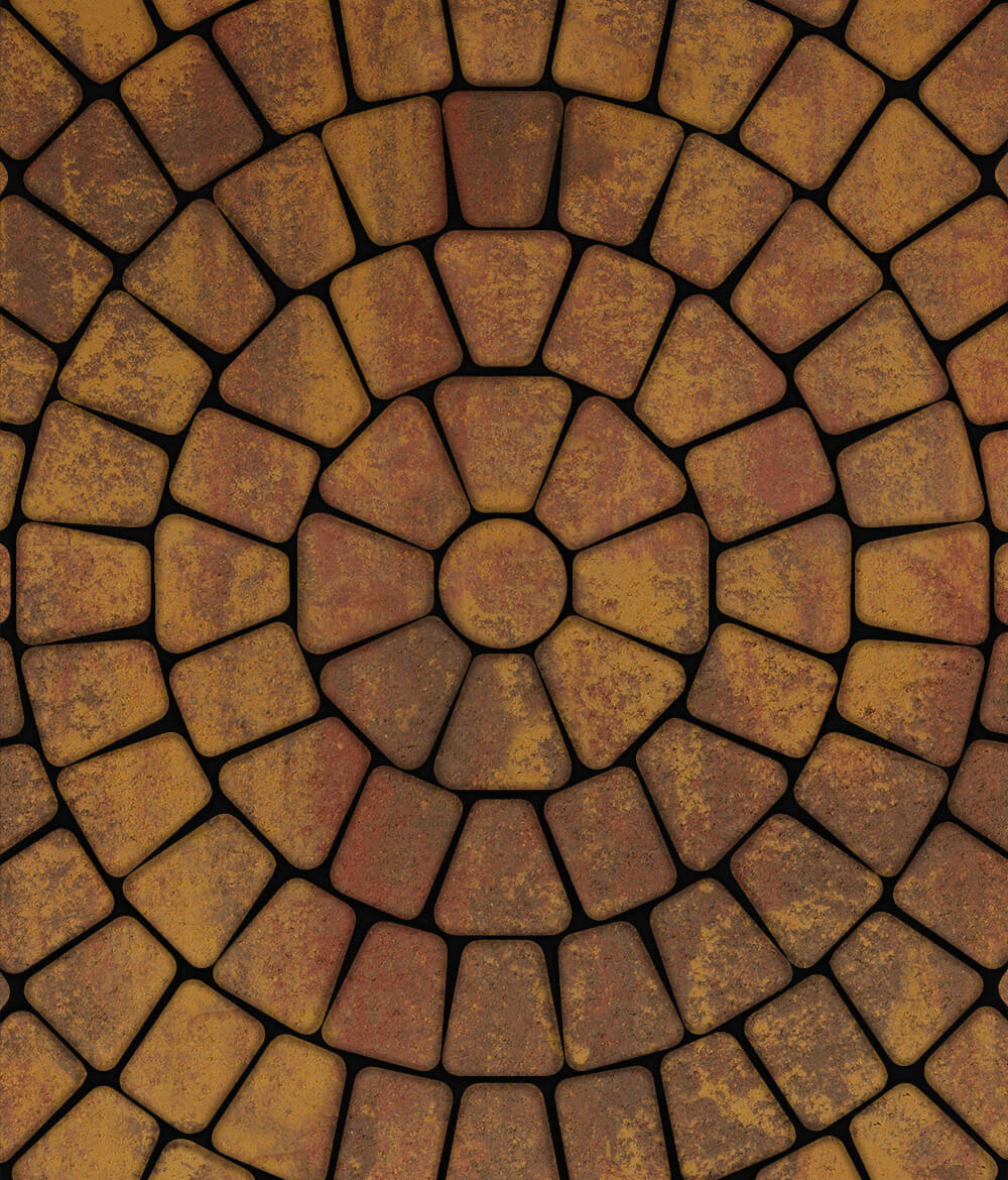 Тротуарная плитка Классико круговая круговая из 3 плит Листопад гладкий Осень 60