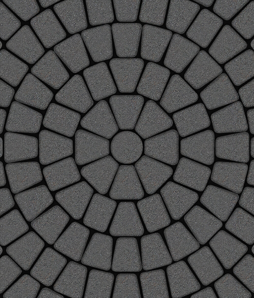 Тротуарная плитка Классико круговая круговая из 3 плит Стандарт Серый 60