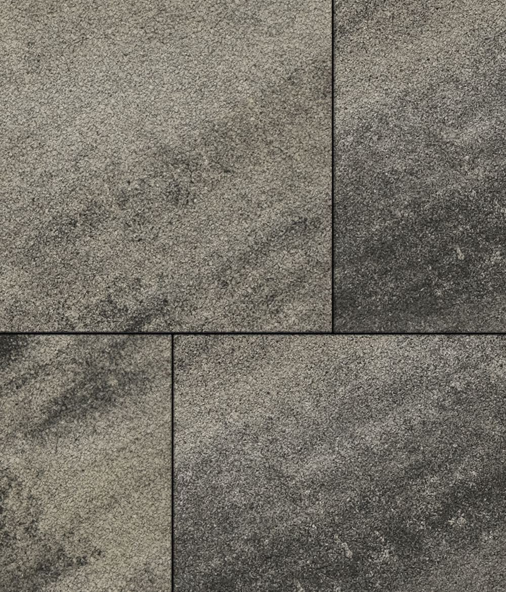 Тротуарная плитка Квадрум 600 ✕ 600 Листопад гранит Антрацит 80
