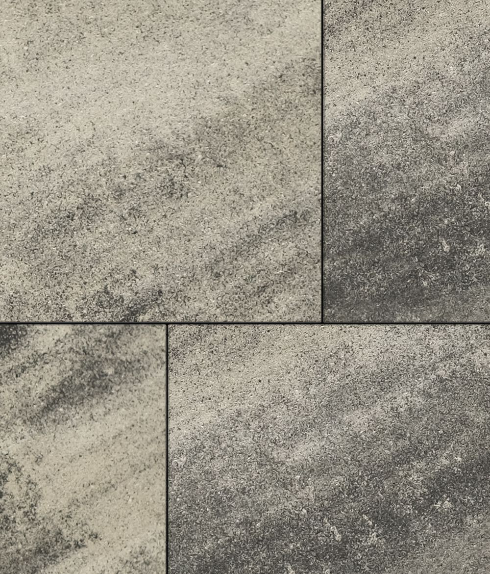 Тротуарная плитка Квадрум 600 ✕ 600 Листопад гладкий Антрацит 80