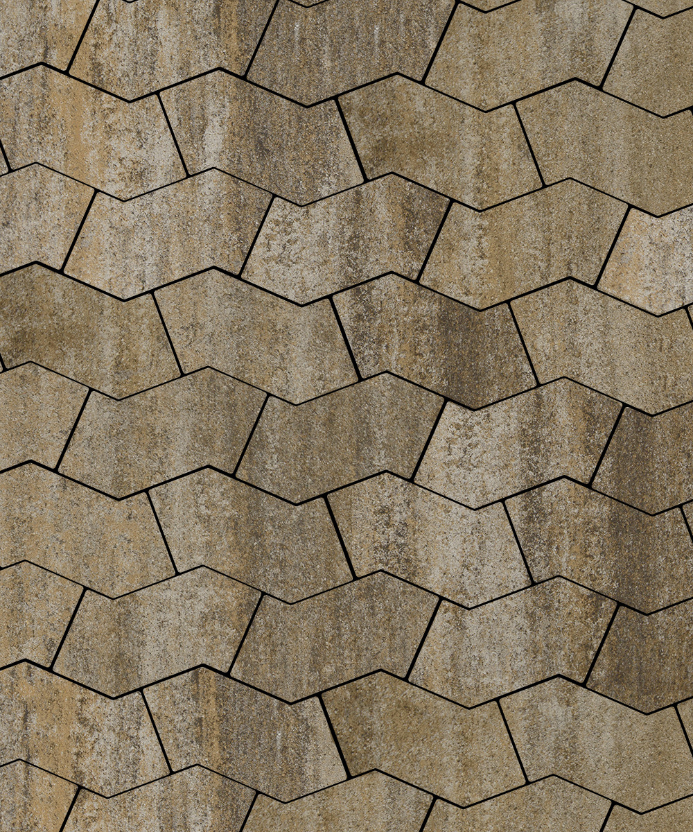 Тротуарная плитка S-форма Искусственный камень Доломит  100  172x94