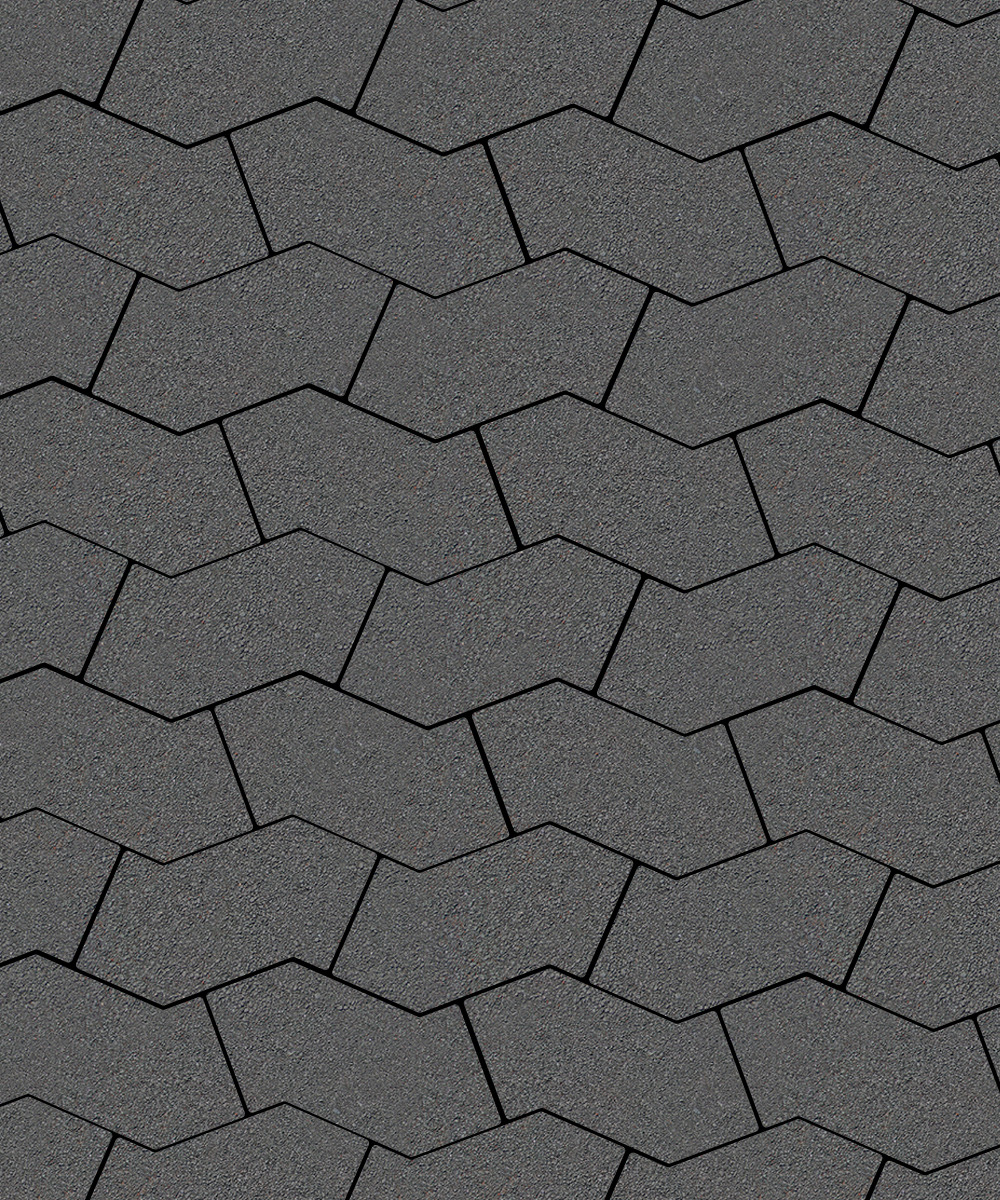 Тротуарная плитка S-форма Стандарт Серый  100  172x94