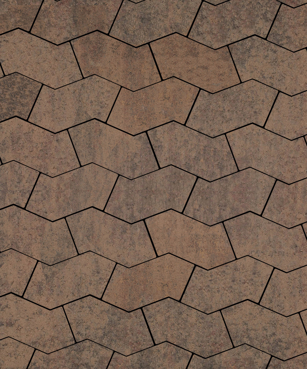 Тротуарная плитка S-форма Листопад гладкий Шелковица  100  172x94