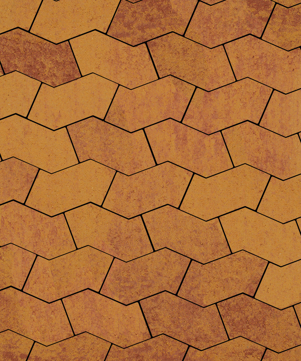 Тротуарная плитка S-форма Листопад гладкий Каир  100  172x94