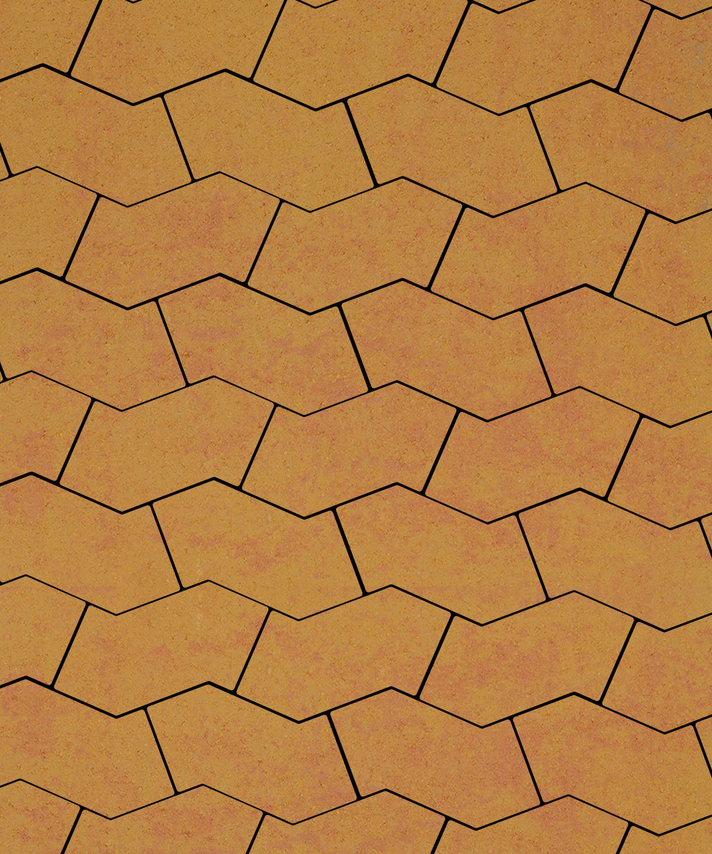Тротуарная плитка S-форма Листопад гладкий Сахара  100  172x94