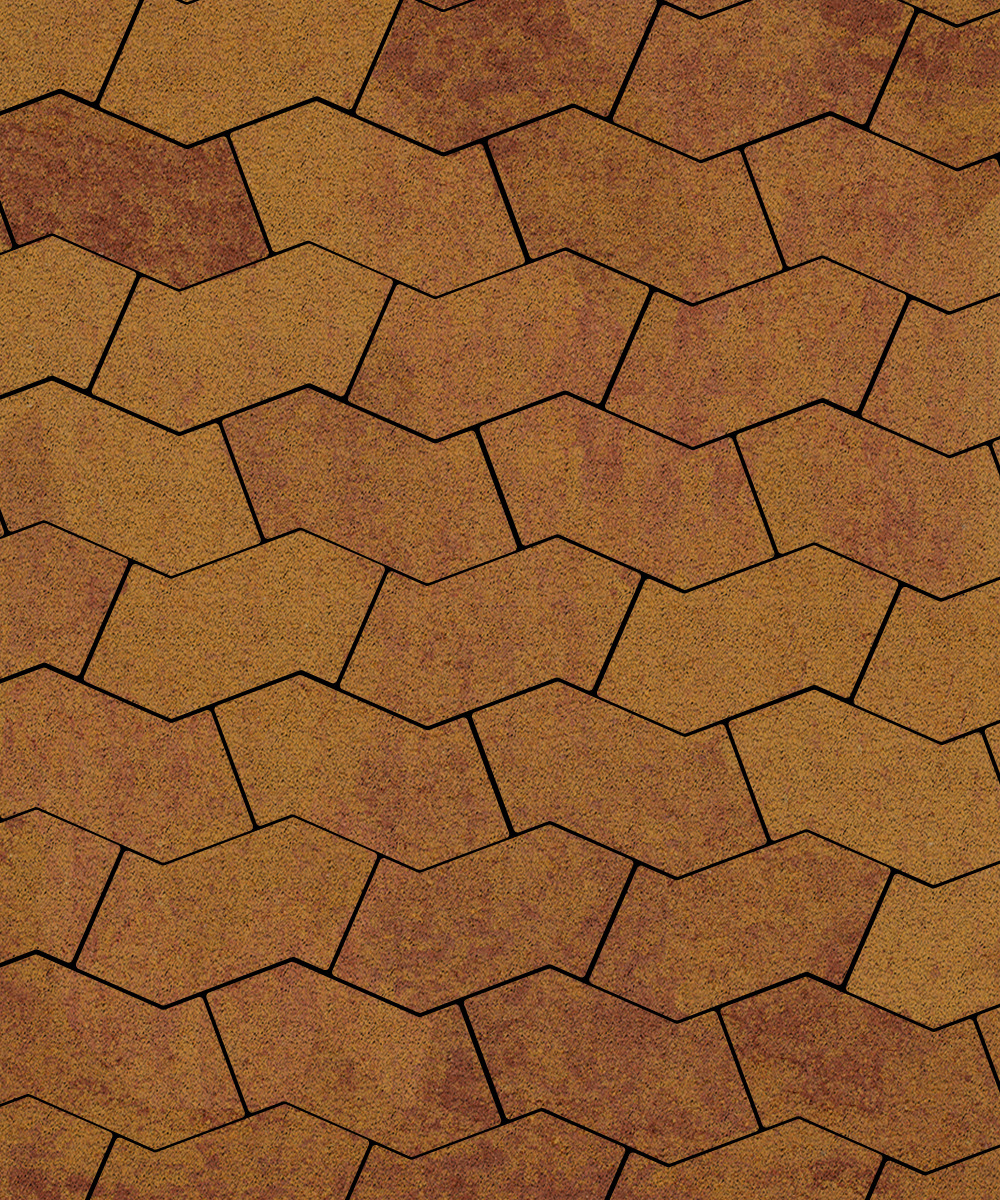 Тротуарная плитка S-форма Листопад гранит Каир  100  172x94