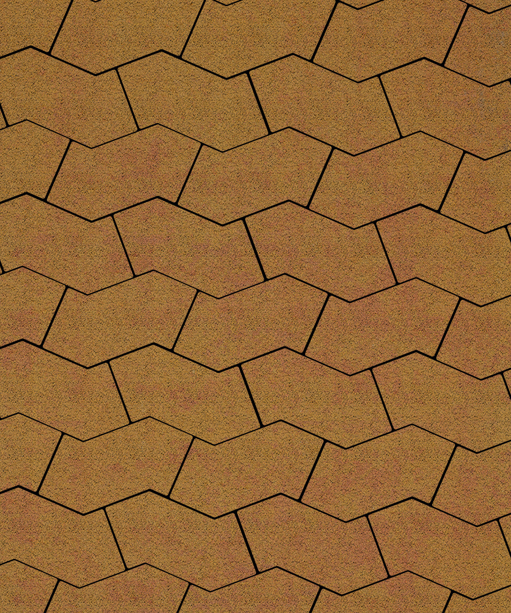 Тротуарная плитка S-форма Листопад гранит Сахара  100  172x94