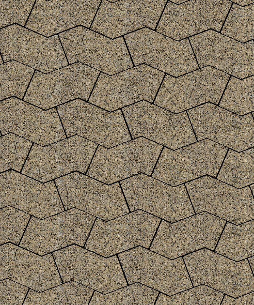 Тротуарная плитка S-форма Стоунмикс Желтый с черным  100  172x94