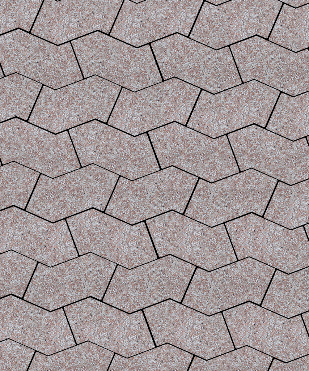 Тротуарная плитка S-форма Стоунмикс Розовый с белым  100  172x94