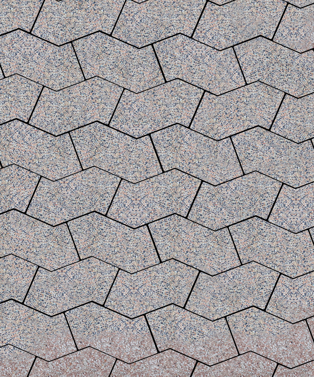 Тротуарная плитка S-форма Стоунмикс Розовый с черным  100  172x94