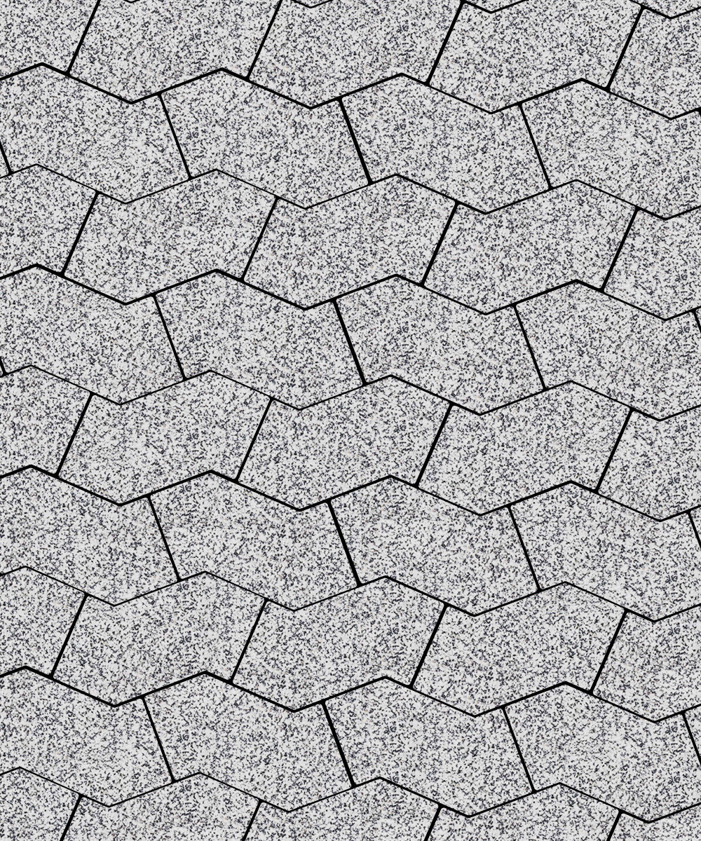Тротуарная плитка S-форма Стоунмикс Бело-черный  100  172x94