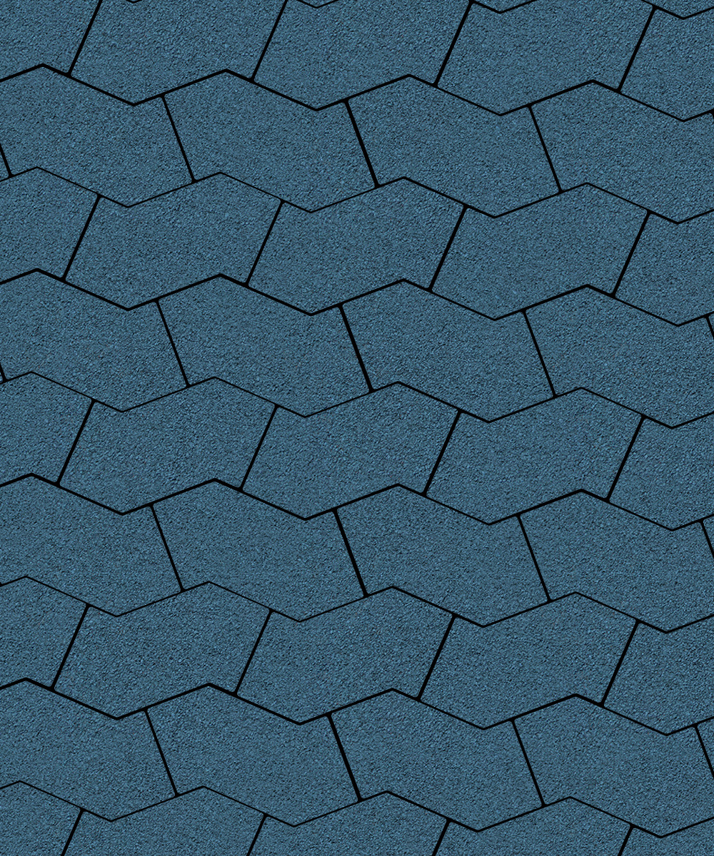 Тротуарная плитка S-форма Гранит Синий  100  172x94